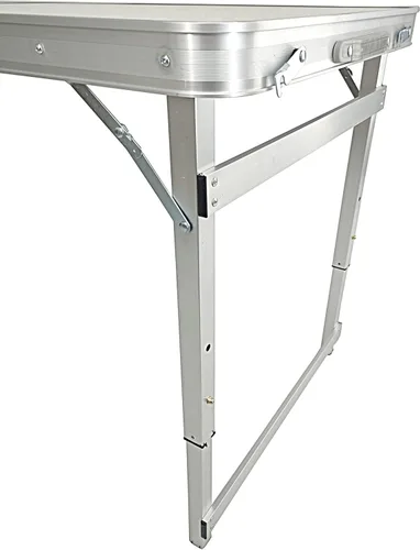 Miniatura 8 de FixtureDisplays® Mesa plegable de aluminio de 4 pies (48 pulgadas), altura ajustable de 24 a 28 pulgadas, mesa de campamento portátil ligera