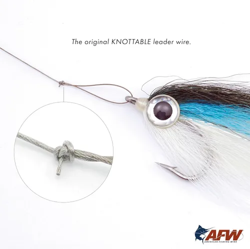 Miniatura 5 de American Fishing Wire Surflon Micro Supreme Nylon recubierto 7x7 de acero inoxidable, líder en alambres anudables para pesca en agua salada, pesca