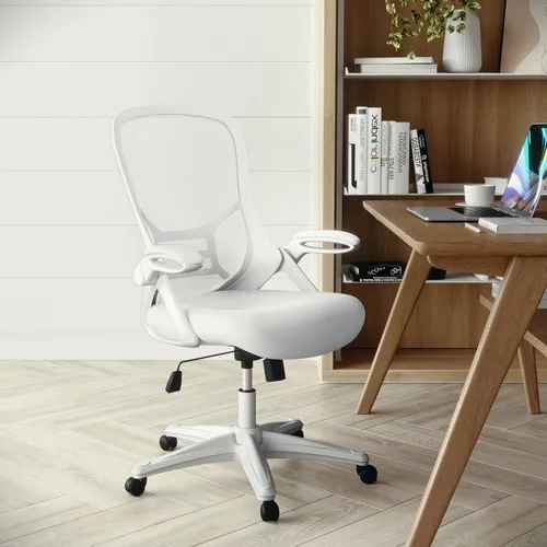 Miniatura 2 de Flash Furniture Porter - Silla de oficina giratoria de respaldo alto con soporte lumbar ajustable y altura, silla de escritorio ergonómica de malla