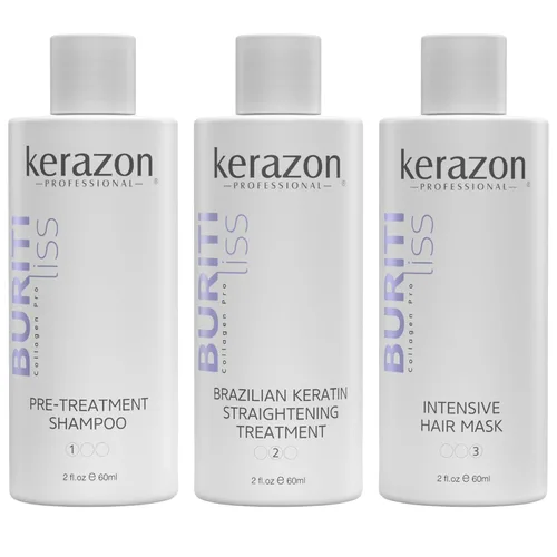 Kit de tratamiento de alisado de queratina brasileña 2fl.oz Buriti Liss Collagen Pro para todo tipo de cabello