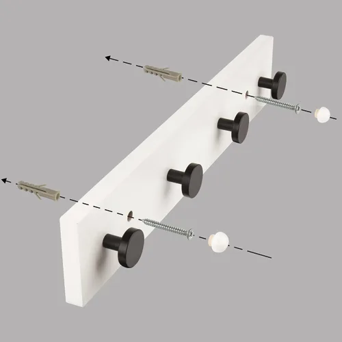 Miniatura 6 de HASWARE Ganchos de pared de 16 pulgadas, perchero de madera con 4 ganchos de pared de aluminio, para sombrero, toalla, bolsa de llaves