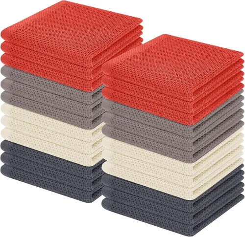 Miniatura 288 de Homaxy Paños de cocina de 100% algodón con tejido de gofre, ultra suaves, absorbentes, de secado rápido, 12 x 12 pulgadas, paquete de 6, amarillo