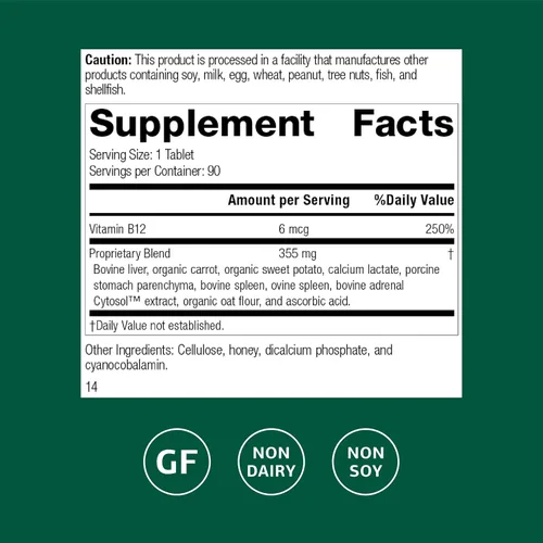Miniatura 2 de Standard Process Cataplex B12 - Suplemento de vitamina B12 para apoyo a la salud sanguínea y función del sistema nervioso - Suplemento de vitamina