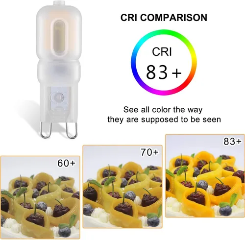 Miniatura 4 de Bombilla LED G9 de 2 W equivalente a 20 、 Lámpara halógena de 25 W, paquete de 10 unidades T4 G9 blanco cálido 3000 K 120 V G9, lámpara de araña