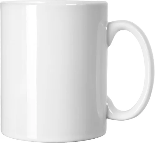 Taza de cerámica de porcelana clásica M017, taza de café extra grande de 20 onzas con asa para oficina y hogar, blanca Blanco