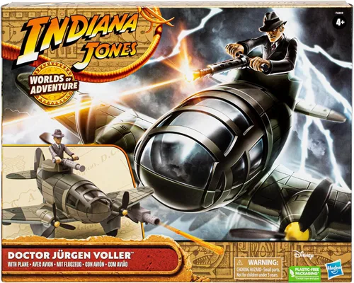 Miniatura 2 de Indiana Jones Worlds of Adventure Doctor Jürgen Voller - Juego de figuras de acción con avión, 2.5 pulgadas, figuras de acción para niños a partir