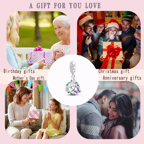 Miniatura 128 de LNQOBU Happy Life - Colgante para pulseras de abalorios, plata de ley 925 para mujer (con un espaciador de cuentas)