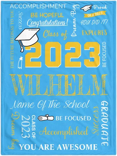 Miniatura 10 de Manta de graduación personalizada, regalos de graduación 2023, clase de graduación de 2023 con nombre de la universidad, manta de regalo