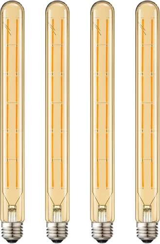 Miniatura 14 de Leools Bombillas LED largas T10, bombilla tubular regulable de 4 W, equivalente a 40 vatios, bombilla de filamento LED vintage estilo Edison E26