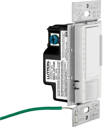 Miniatura 5 de Lutron Maestro LED+ Sensor de atenuación y vacante, un solo polo y multiubicación, MSCL-VP153M-BI, galleta
