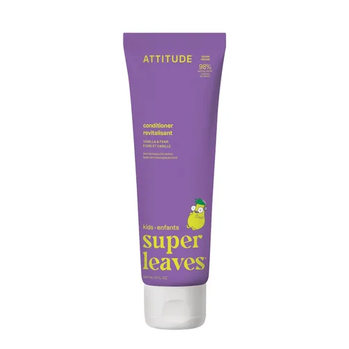 ATTITUDE Acondicionador natural para niños, hipoalergénico, vegano, a base de plantas y minerales, vegano y libre de crueldad, vainilla y pera, 8