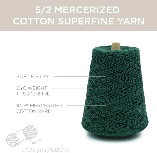 Miniatura 3 de Silk City Fibers, 5/2 Perle Mercerized Cotton Weaving Yarn pino