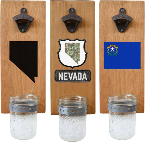 Miniatura 49 de Abrebotellas de cerveza de Massachusetts – Abridor de botellas hecho a mano montado en la pared con tapa – Regalo de cerveza para él o ella