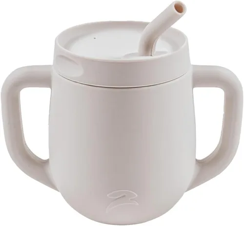 Miniatura 7 de Taza de entrenamiento de silicona 3 en 1 con popote y tapa, vasos de transición de destete para bebés de 6 meses en adelante, a prueba de derrames