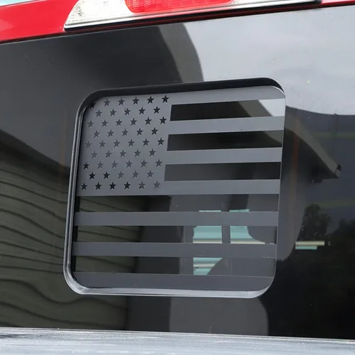 Miniatura 8 de Zxiaochun Calcomanía de bandera para ventana trasera media de la bandera americana para Ford F150 F250 F350 2015-2020 2021 2022 2023 2024 2025 Negro