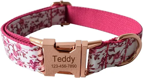Miniatura 12 de Collares personalizados para cachorros, mascotas pequeñas, medianas y grandes con nombre y número de teléfono grabados (S, azul)
