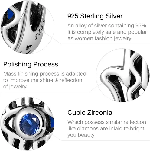 Miniatura 5 de AIEGNOS Dijes de Hamsa de mal de ojo para pulsera, collar de plata de ley 925, cuentas de mal de ojo de Fátima para manos de serpiente europea