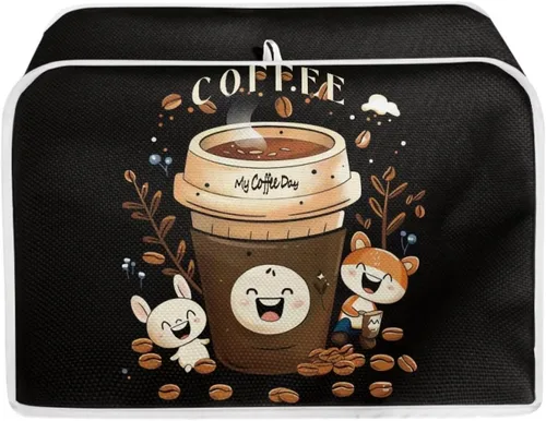 Miniatura 17 de chaqlin Cubierta para tostadora con estampado de chocolate, 2 rebanadas, resistente a las manchas, cubierta para horno de pan de diseño divertido