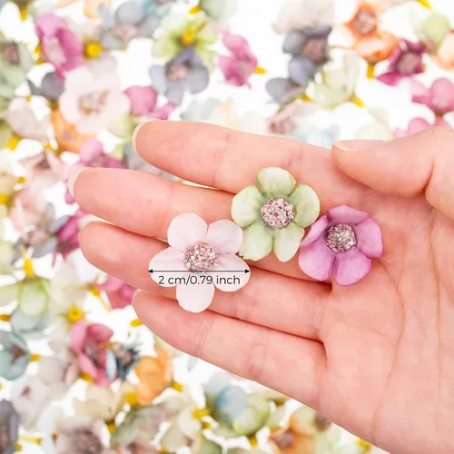 Miniatura 3 de Juexica Mini flores para manualidades, pequeñas flores de seda, margaritas artificiales, pequeñas cabezas de flores falsas a granel