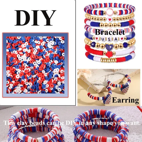 Miniatura 5 de 4000 cuentas de arcilla para hacer pulseras, espaciador de polímero, plano para manualidades, joyas, collares, aretes, kit de fabricación de aretes