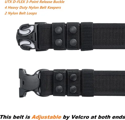 Miniatura 3 de TACNEX Cinturón de servicio con forro de gancho 4 soportes 2" de nylon de seguridad para oficial de policía y aplicación de la ley, cinturón