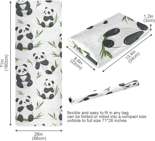 Miniatura 6 de Pandas Hojas Yoga Mat Antideslizante Grueso Niños Eco Friendly Goma Entrenamiento Plegable Yoga Mat Mujeres Ejercicio