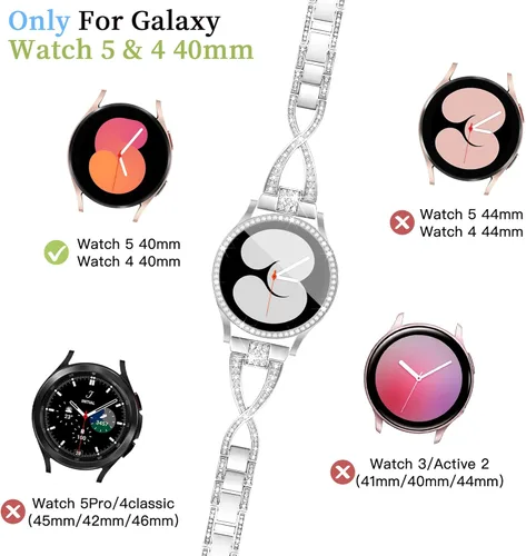 Miniatura 3 de Correa para Galaxy Watch 4 en forma de X para Samsung Galaxy Watch 4 y 5, correa de 1.575 pulgadas (1.575 in) con protector de pantalla, liberación