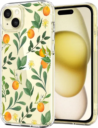 Miniatura 19 de Unov for iPhone 15 Case, Clear with Design, Slim Fit Good Grip, Embossed Phone Case, Shockproof Protective Cover, Raised Camera Protection, Soft