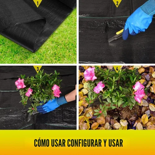 Miniatura 5 de LAVEVE Tela de barrera contra malezas de 3 x 50 pies, paño de jardín resistente de alta calidad, cubierta de suelo para jardinería, agricultura