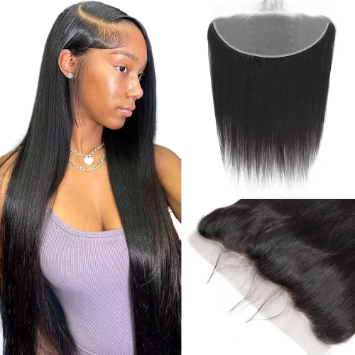Miniatura 18 de CHEEON Frontal de encaje HD de 13 x 4 de 12 pulgadas, cabello humano brasileño ondulado con cierre frontal de encaje, 100% cabello humano virgen sin