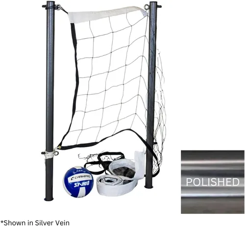 Global Pool Products Bola de voleibol de acero inoxidable de 16 pies - Incluye pelota y red - para juego de piscina enterrada - GPPOTE-VBS16-SS