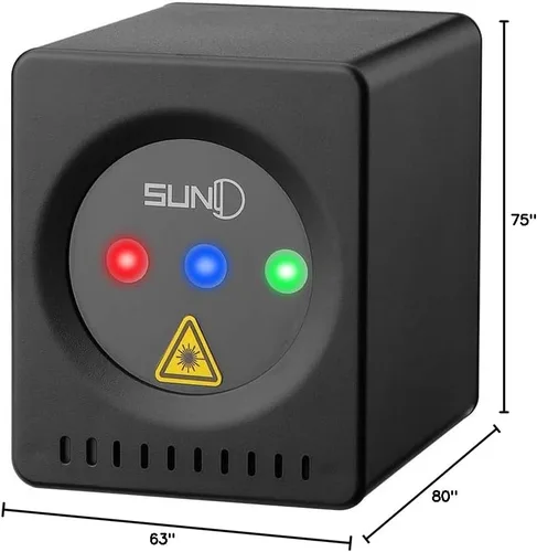 Miniatura 10 de SUNY - Mini luces de escenario portátiles recargables sin cable, 8 patrones RGB, proyector GOBO, luces de DJ activadas por sonido y música