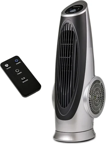 Miniatura 10 de OVENTE Ventilador de torre de 32 pulgadas para dormitorio, ventilador de soporte portátil con oscilación de 90°, velocidad ajustable, ventilador