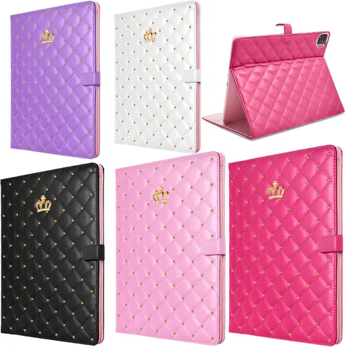 Miniatura 7 de Crown - Funda para iPad Air/iPad Pro de 11 pulgadas, piel sintética de diamante con apagado automático y encendido (rosa)