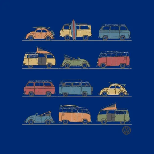 Miniatura 2 de Volkswagen Vans and Beetles - Camiseta para mujer