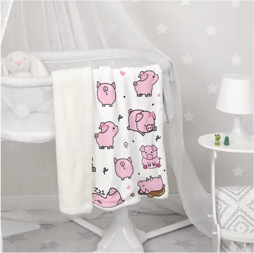 Miniatura 8 de Manta de bebé con diseño de cerdo lindo, acogedora y suave, para niños, niñas, recién nacidos, regalos de cumpleaños de Navidad, 40 x 30 pulgadas