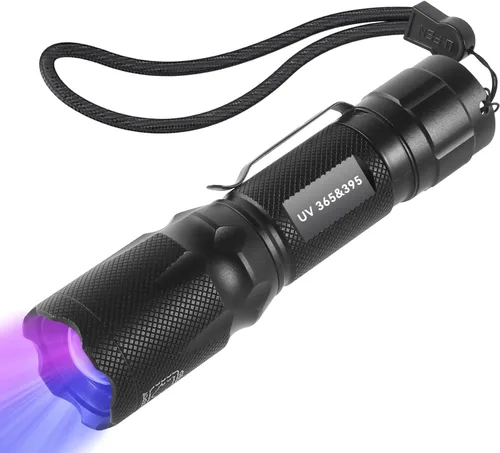 Linterna de luz negra UV 365nm 395nm para curado de pegamento UV, rocas y minerales, detector de manchas de mascotas, buscador de escorpiones,