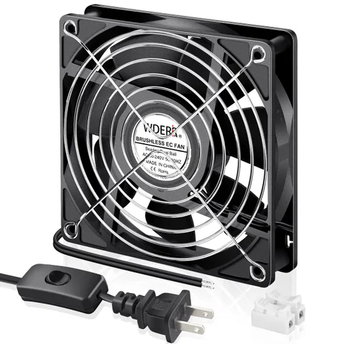 Miniatura 7 de EC 2.362 in x 0.984 in Mini Muffin Fan Axial AC 110v 120v 220v 240v Doble Bola para DIY Pequeño Equipo Electrónico Enfriamiento Puertas Ventilación