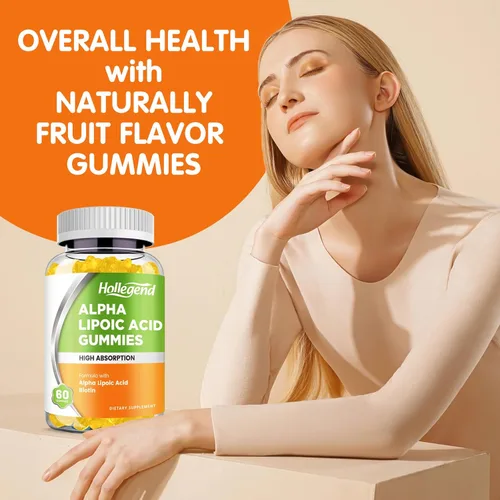 Miniatura 7 de Gomitas de ácido alfa lipoico de 1000 mg con biotina, suplemento de ALA masticable de alta absorción para antioxidantes, salud cerebral y apoyo
