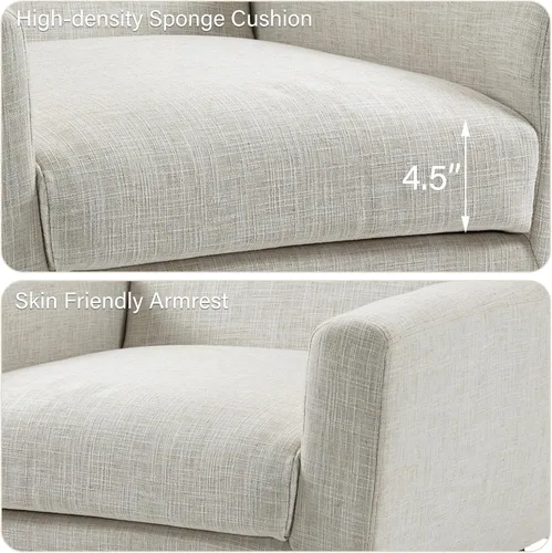 Miniatura 4 de Silla decorativa, sillas de tela moderna de mediados de siglo con brazos para sala de estar, cómodo sillón tapizado para dormitorio, sala de espera