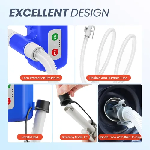 Miniatura 6 de Nitigo Bomba de transferencia de combustible eléctrica con sensor de parada automática, protección contra fugas, batería de litio de 72 pulgadas