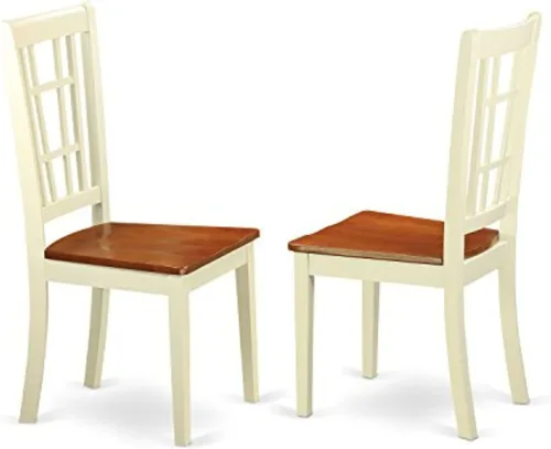 Miniatura 5 de East West Furniture Nicoli - Sillas de comedor de piel sintética de 39 pulgadas en color negro (juego de 2)