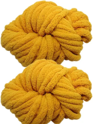 Miniatura 18 de 2 madejas de hilo de felpilla grueso para manta, súper suave, grueso, esponjoso, jumbo, grueso, estilo chenilla, hilo de poliéster de punto