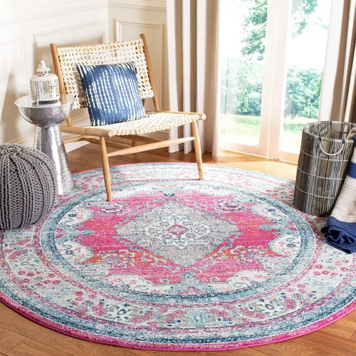 Miniatura 10 de SAFAVIEH Evoke Collection EVK250A - Alfombra de pasillo, 2 pies 2 pulgadas x 7 pies, color crema y fucsia, diseño oriental Shabby chic, no desprende