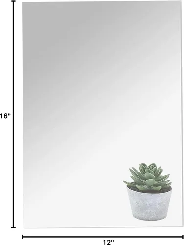 Miniatura 10 de Lámina de espejo acrílico de 16 x 12 pulgadas, azulejos de espejo corporales flexibles sin vidrio, calcomanías de espejo grandes autoadhesivas