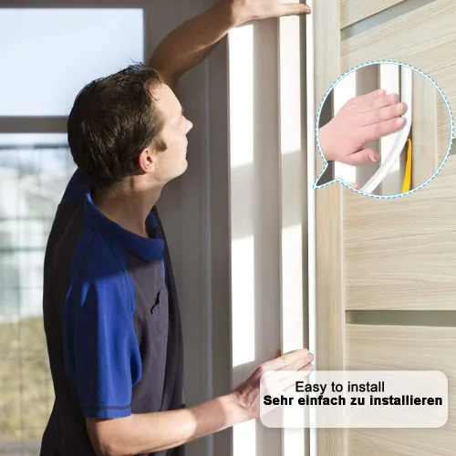 Miniatura 6 de Cinta de sellado de pelado de clima, tira adhesiva autoadhesiva tipo D de espuma para marcos de puertas y ventanas, cinta de sellado de espuma