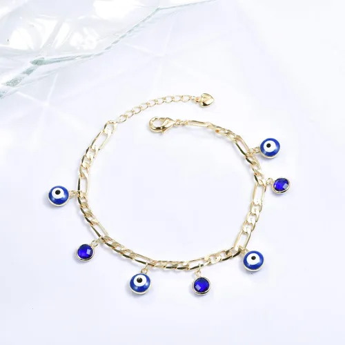 Miniatura 3 de Pulseras de mal de ojo para mujer, chapado en oro de 14 quilates, circonitas cúbicas para adolescentes, joyas de mal de ojo, circonita
