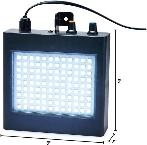 Miniatura 10 de Mini luz estroboscópica, sUperbrillante RGB/color blanco, luz estroboscópica con 108 mini LED, auto-activada por sonido o modo de flash de control