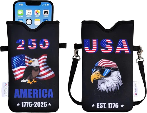Miniatura 73 de Tainada Funda Estuche Bolsa de Neopreno para Teléfono para Hombres y Mujeres con Correa Cruzada/Cordón para el Cuello para iPhone 17/16/15 Pro Max