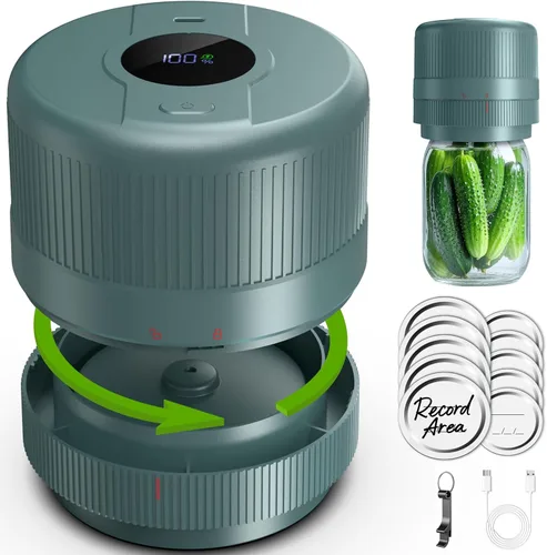 Miniatura 11 de Kit de Sellador al Vacío para Frascos Mason, Sellador Eléctrico para Tapas Mason de Boca Ancha y Regular, Sellador al Vacío para Frascos Mason